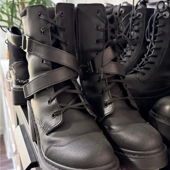 Dr. Martens Black Combat Boots - Picture 2 of 6